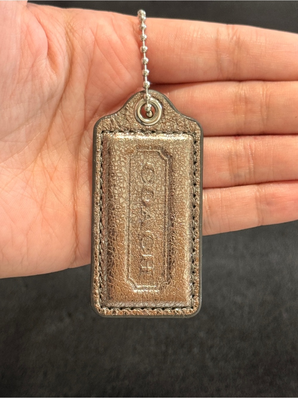 2.5" Medium Y2K Coach Leather Key Fob Bag Charm Keychain Hang Tag/Hangtag